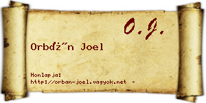 Orbán Joel névjegykártya