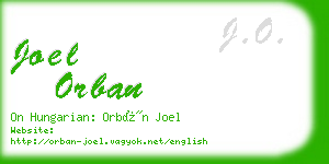 joel orban business card